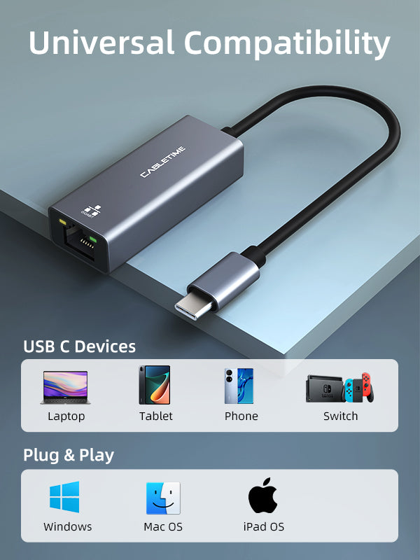 Thunderbolt 3 USB C to Rj45 Ethernet Adapter