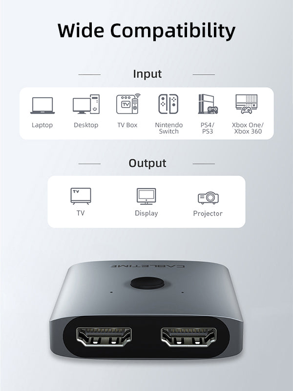 4K 60Hz HDMI 2.0 Switch 2 Out