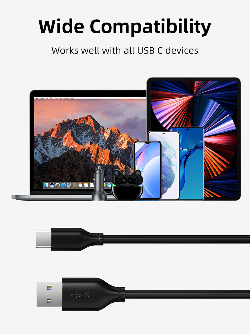 Bulk Fast Charge USB C to USB A 3.0 Cable