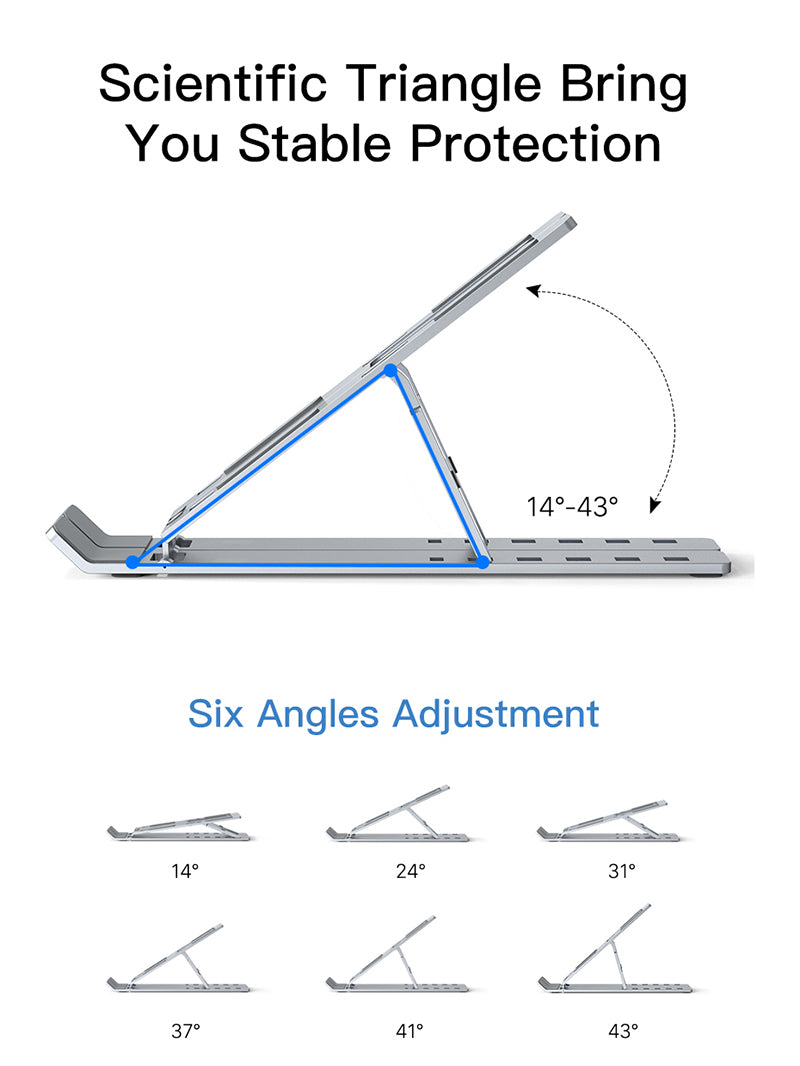 Portable Foldable Laptop Stand Aluminum Adjustable for Travel