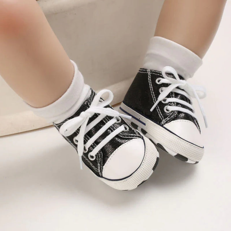 Newborn Baby Boys/Girls Canvas Classic Sneakers Newborn Print Star Sports First Walkers Shoes Infant Toddler Anti-Slip Baby Shoes