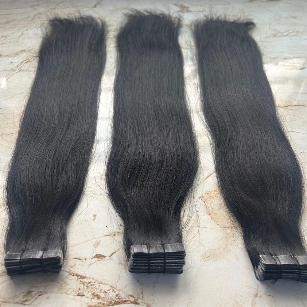 Tape in human hair extensions for black hair