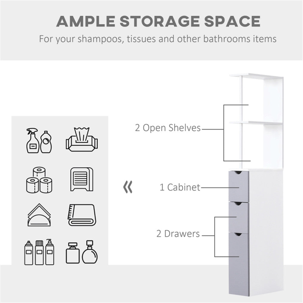 MDF Bathroom Storage Cabinet White