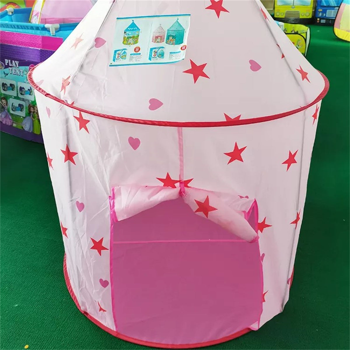 Princess Castle Play Tent, Kids Foldable Games Tent House Toy for Indoor & Outdoor