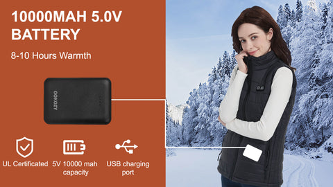 Battery pack for gokozy women's heated vest