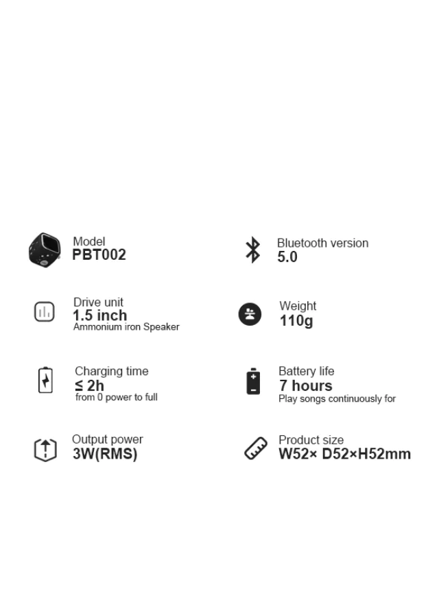 Allway PBT002 Portable Lightweight Bluetooth Speaker