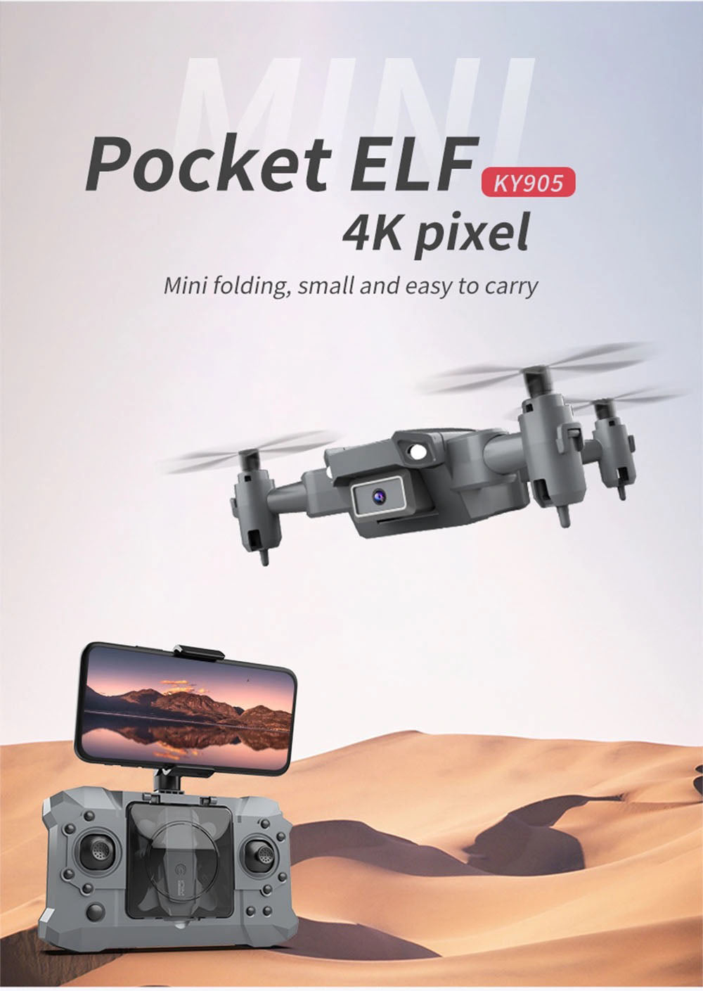 Ky905 drone pocket elf 4k pixel