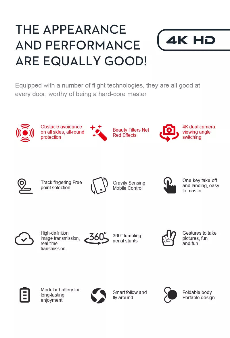 K6 Drone With Camera 4K HD Four Side 360 Obstacle Avoidance UAV Quadcopter Mini Drone 8 K6 Drone, 4k hd is a master obstacle avoidance 4k