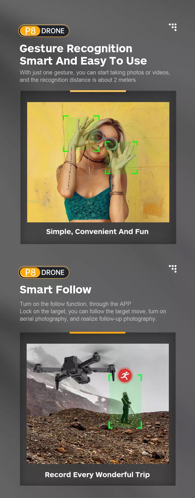 P8 Drone Smart Follow