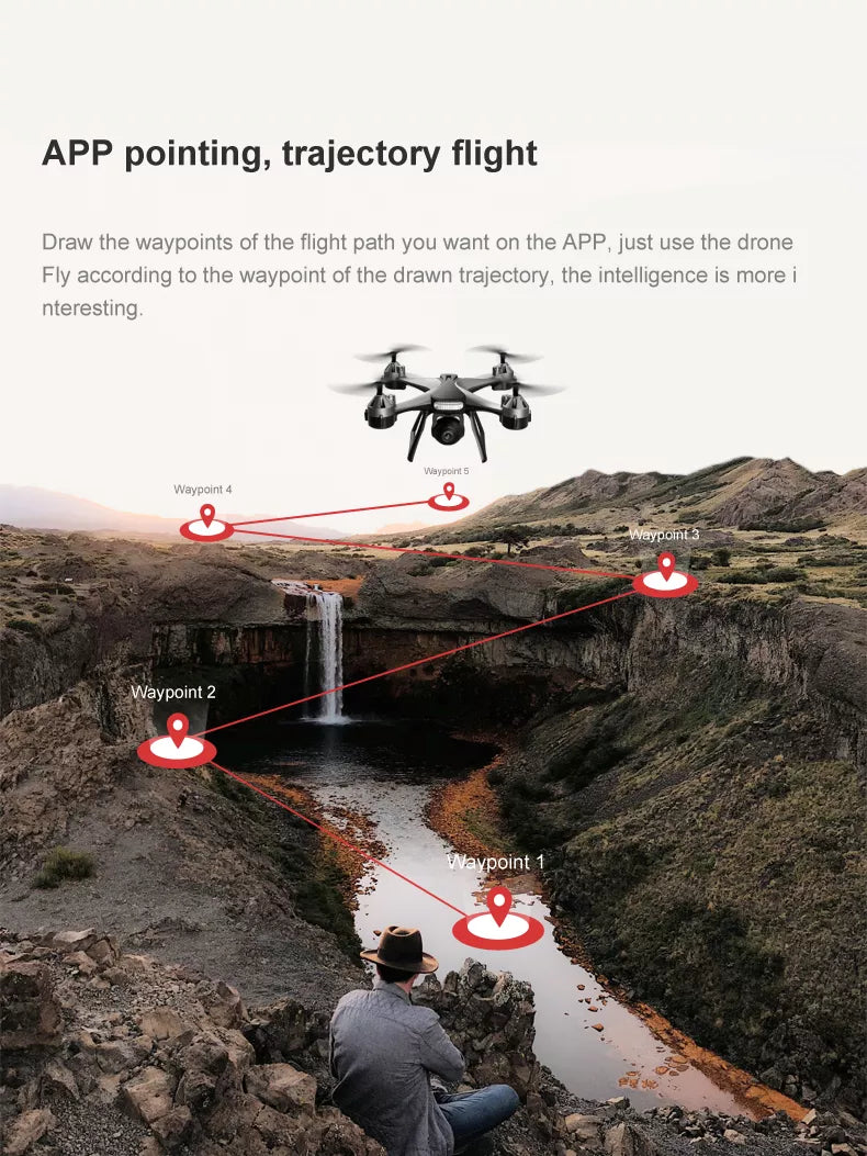 jc801 drone app pointing trajectory flight