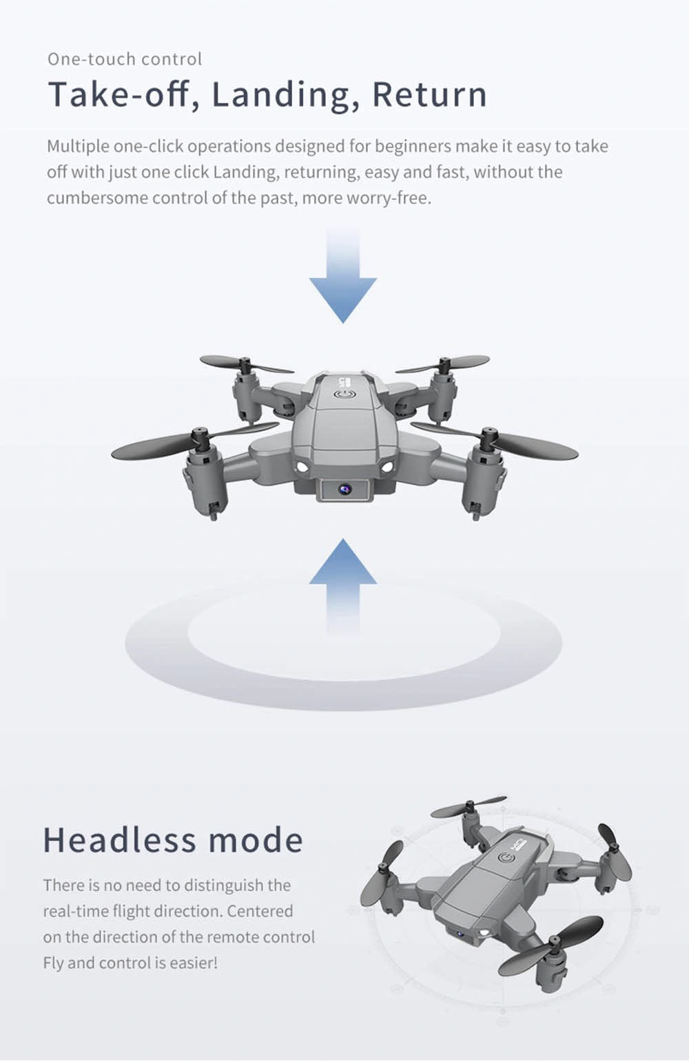 ky905 drone take off landing return headless mode