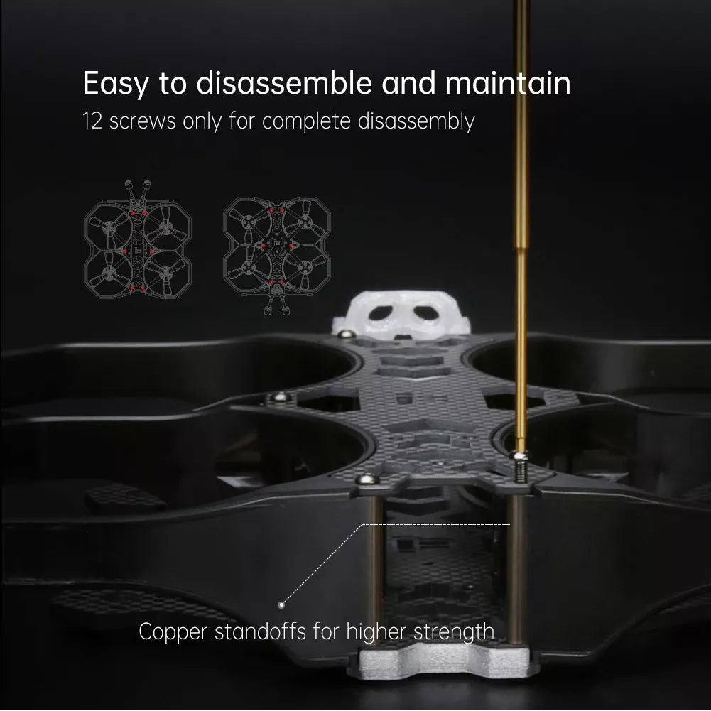 Easy to disassemble and maintain 12 screws only for complete disassembly Copper stand