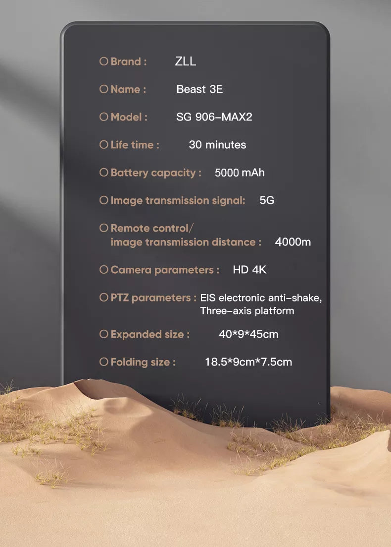 sg906 max2 drone parameters