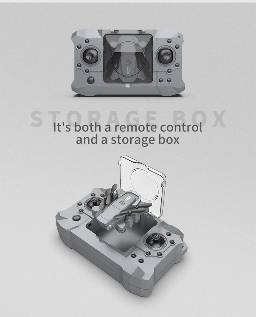 ky905 mini drone remote control as storage box