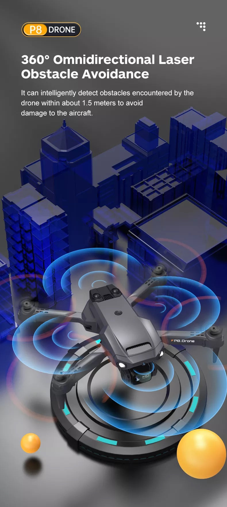 P8 Drone Laser Obstacle Avoidance