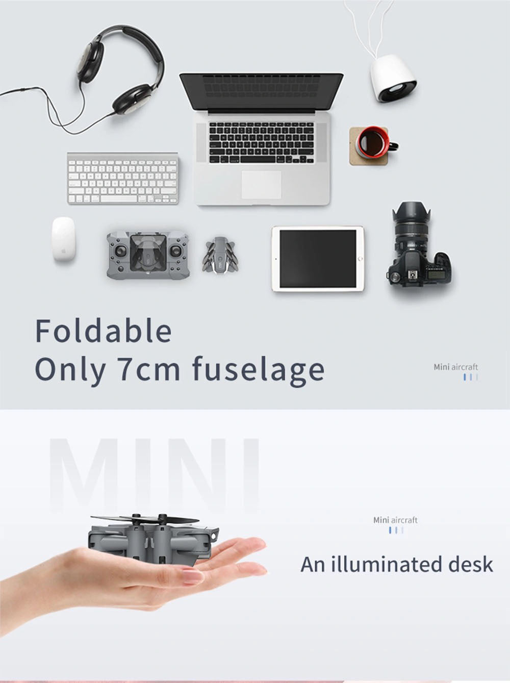 ky905 mini drone foldable only 7cm fuselage