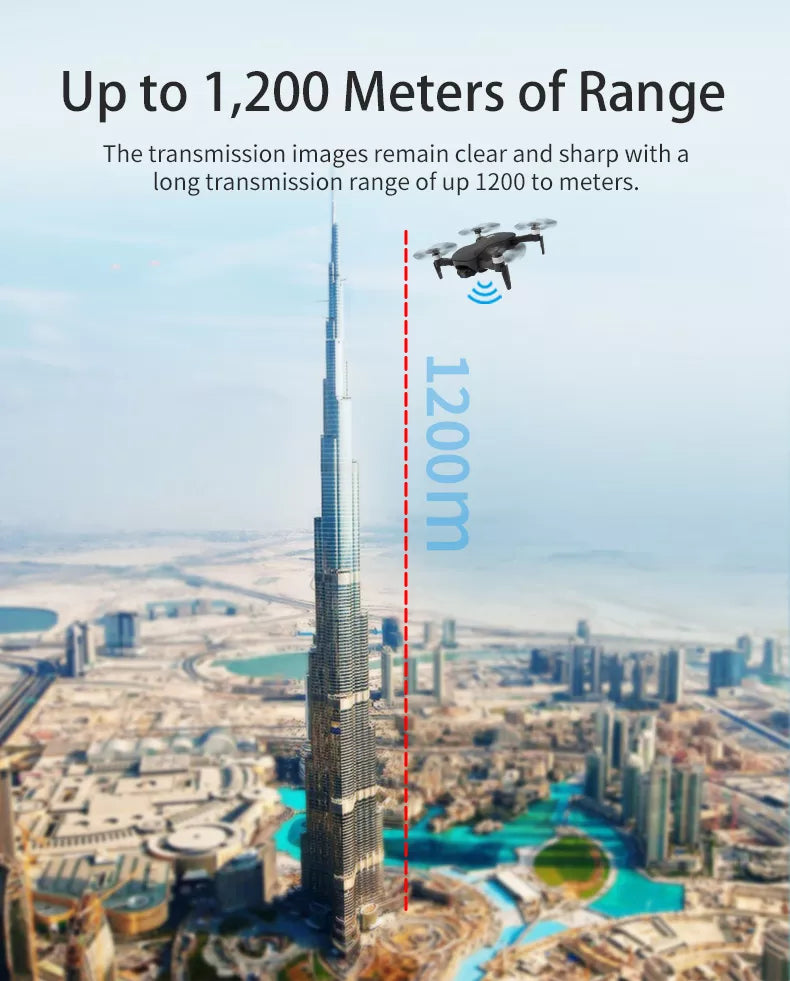 JJRC X12 Drone, transmission images remain clear and sharp with a long transmission range of up to 1,200 meters 