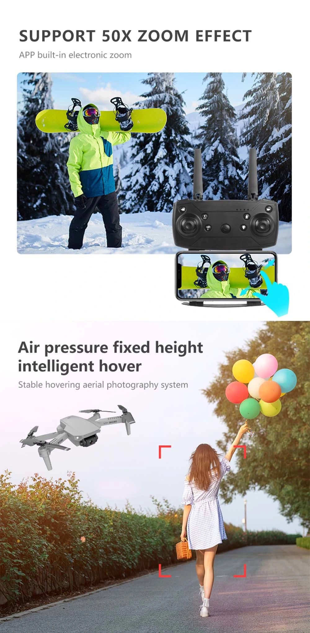 drone e88 support 50x zoom effect air pressure fixed height intelligent hover