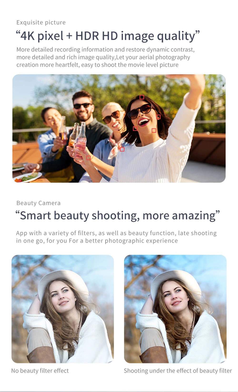 ky905 mini-drone hdr smart beauty shooting