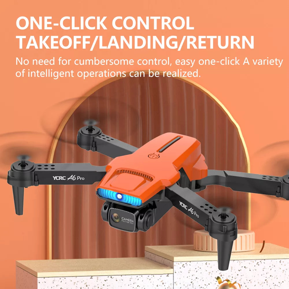 YCRC A6 Pro Drone, easy one-click control takeoff/landing/return