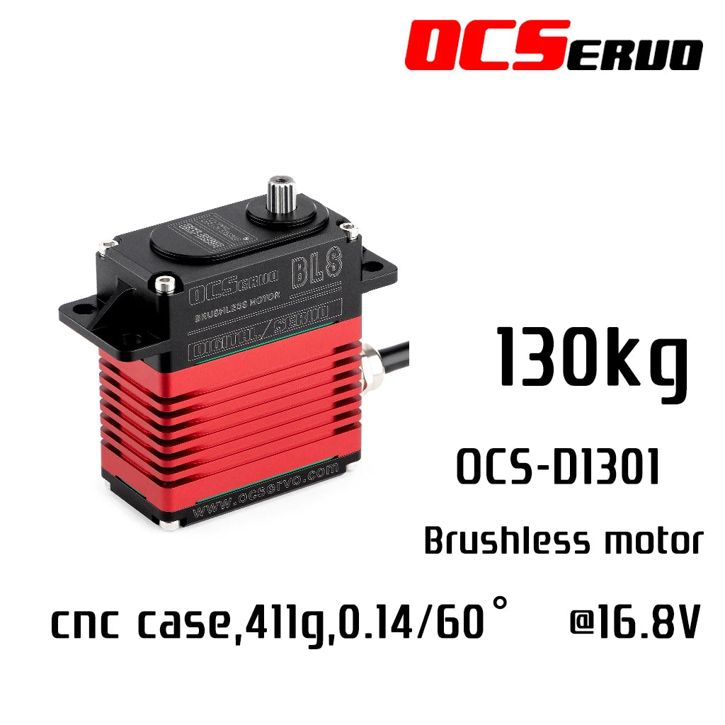 OCServo OCS-D1301 - 130KG.CM @16.8V 411g CNC Digital Brushless ROBOT Servo High Torque Servo Steel Gear UAV Metal horn