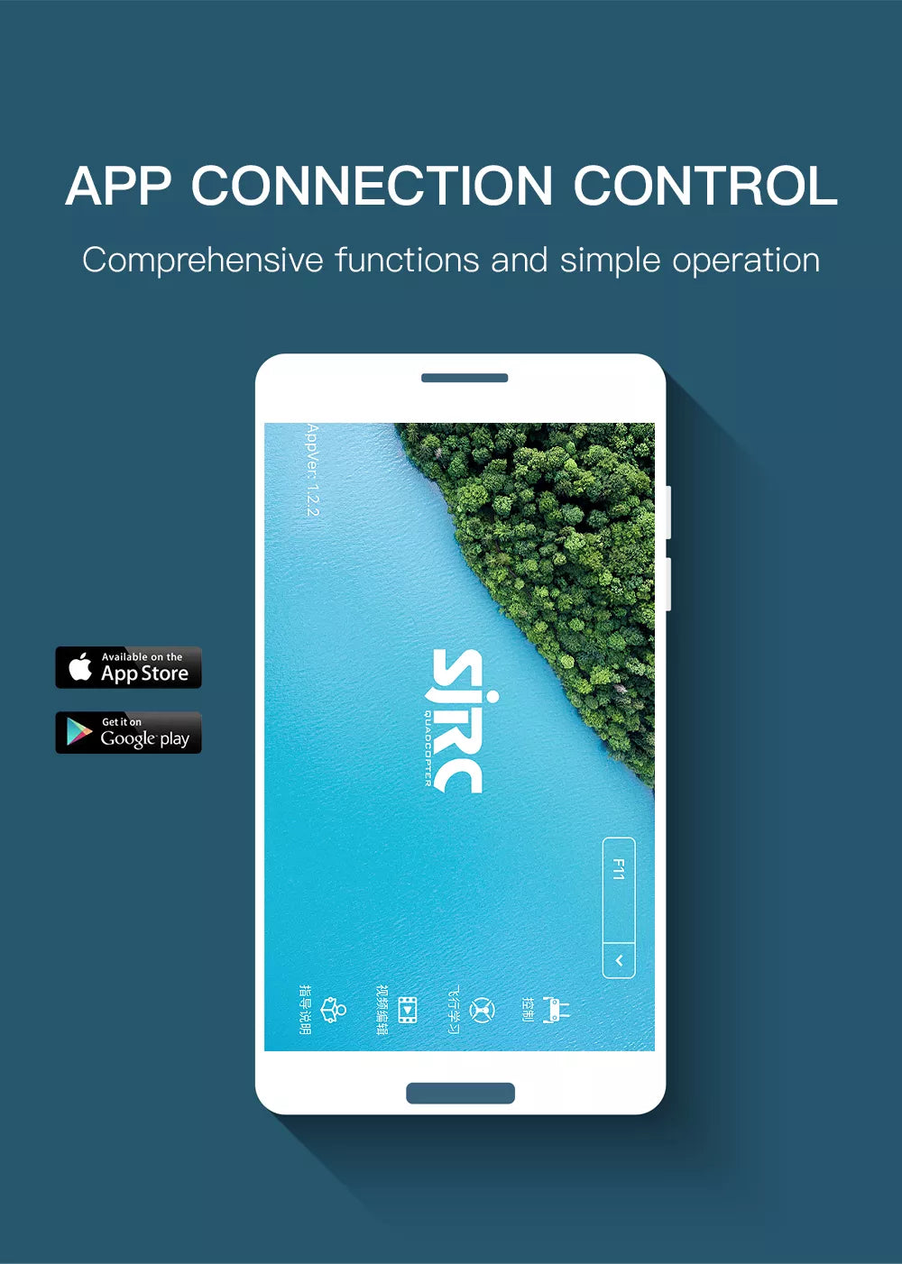 SJRC F11S 4K HD PRO Drone, APP CONNECTION CONTROL Comprehensive functions and simple operation 8 1 Available on the