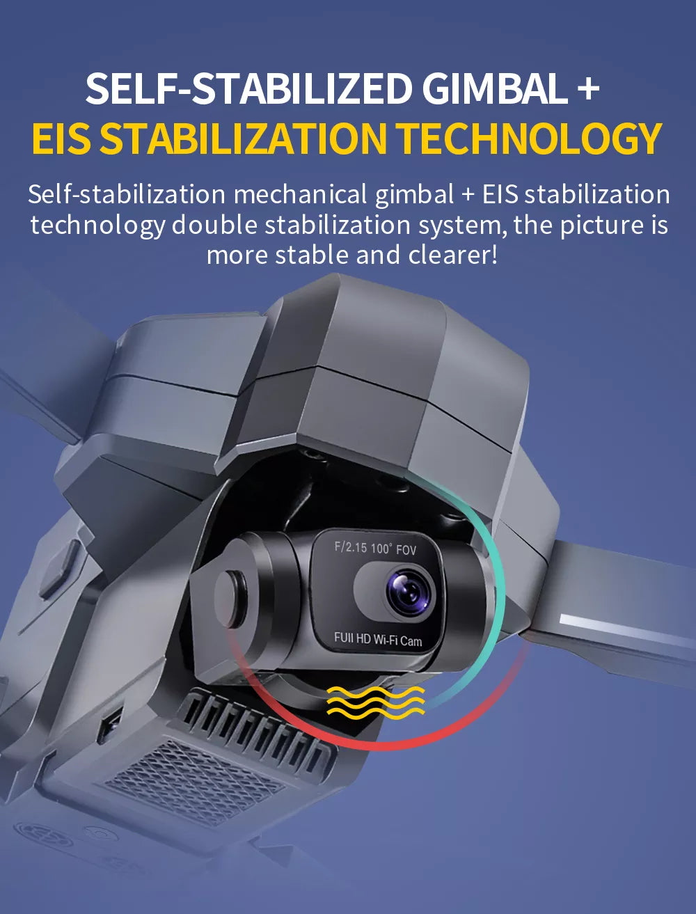 SJRC F11S 4K HD PRO Drone, Self-stabilization mechanical gimbal + ElS stabilization technology double stabilization system