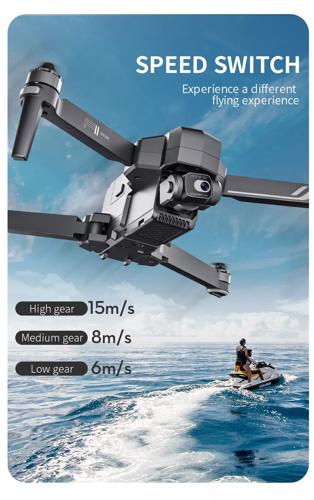 SJRC F11S 4K HD PRO Drone, SPEED SWITCH Experience a different flying experience htthcn 