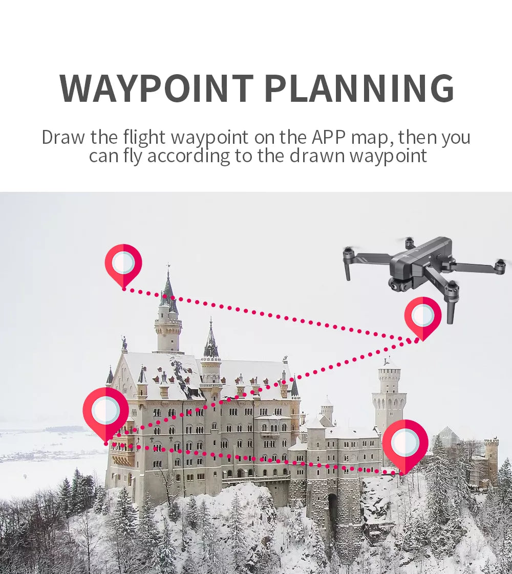 SJRC F11S 4K HD PRO Drone, Draw the flight waypoint on the APP map,then you can fly according to the