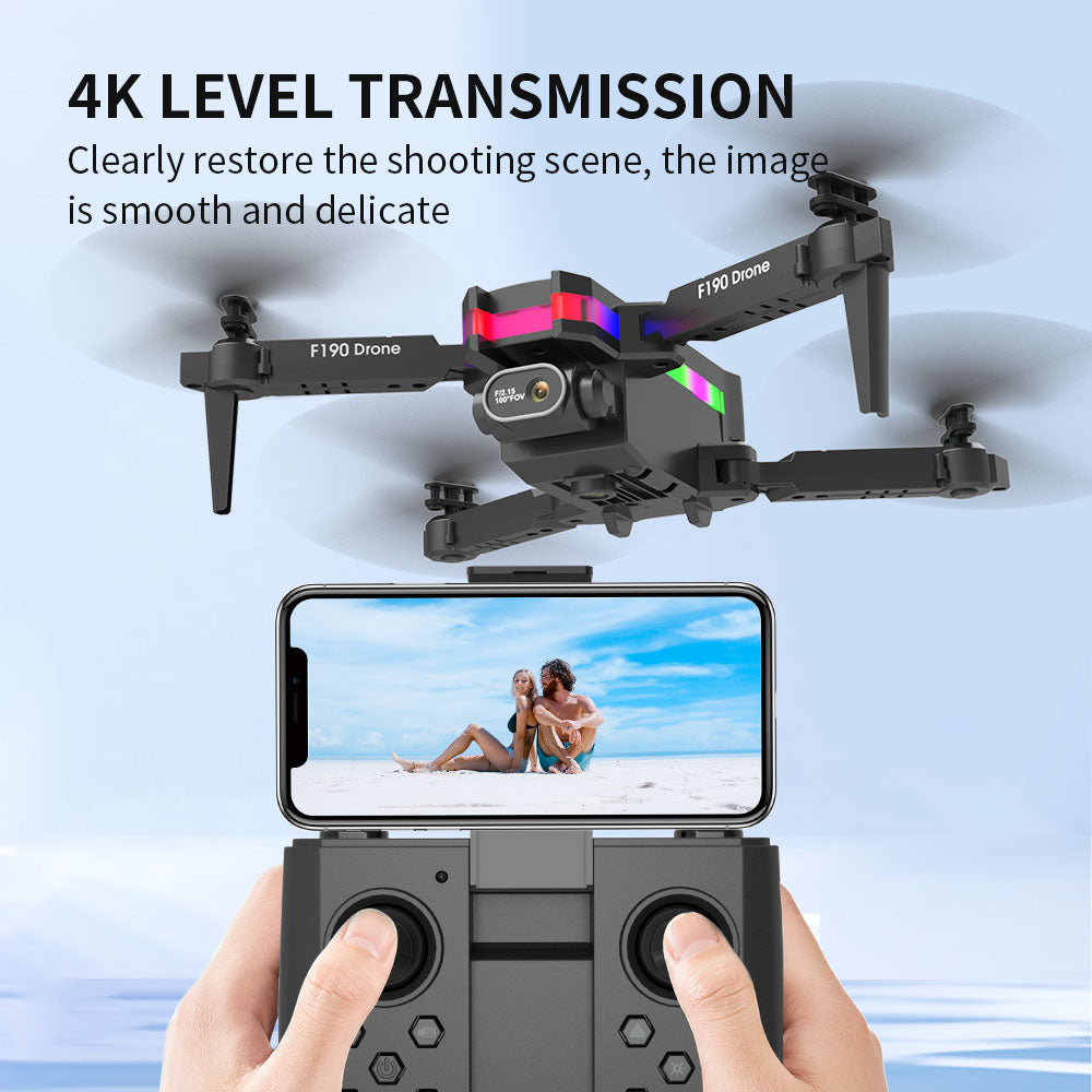 Drone F190 - Mini drone pliable 4K avec double caméra et vol de
