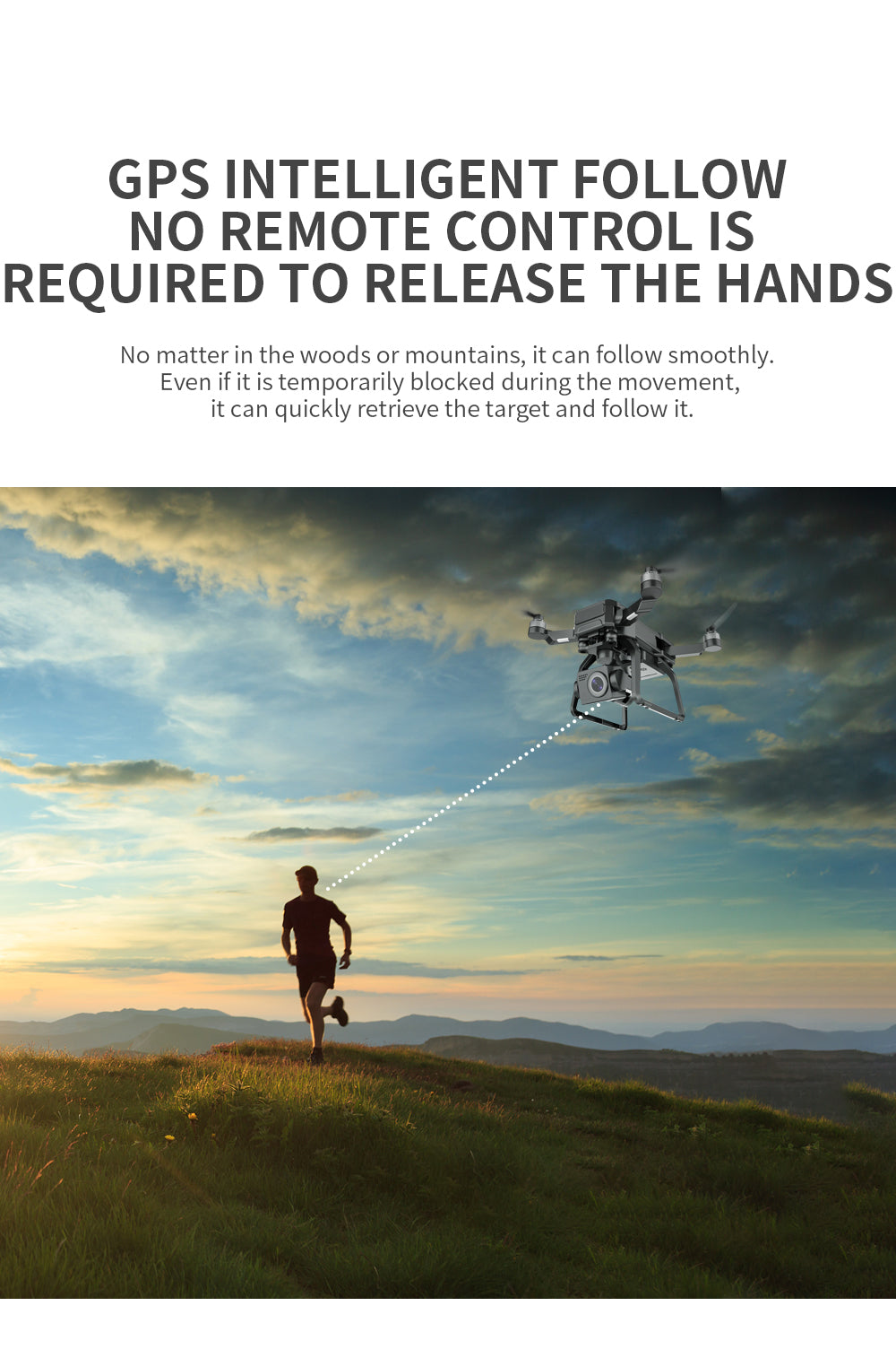 SJRC F7 PRO / F7S Pro Drone, GPS INTELLIGENT FOLLOW NO REMOTE CONTROL IS REQUI