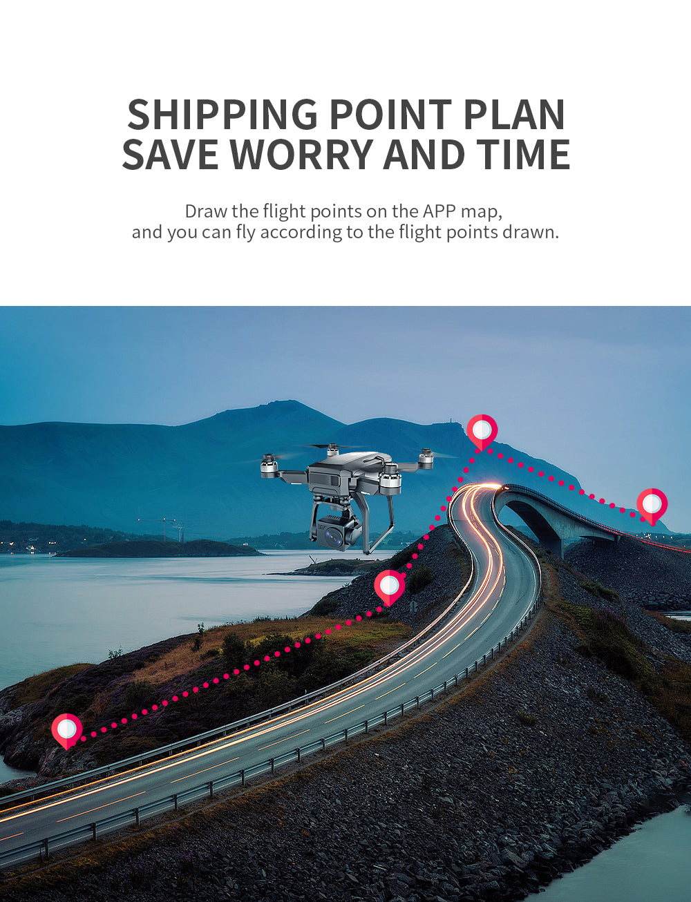 SJRC F7 PRO / F7S Pro Drone, draw the flight points on the APP map, and you can fly according to the drawn flight
