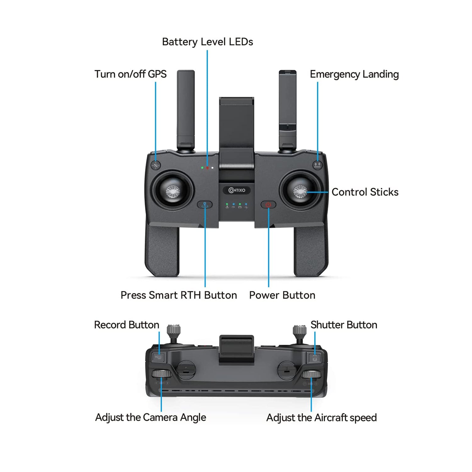 Contixo F22 Drone -Spare Remote Controller, High Range Drone Transmitter