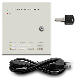 DC 12V 5A 9CH CCTV Power Supply 9 Channel Port Box,CCTV DC Distributed  Power Box Supply Output AC to DC 12V 5A,AC Plug and Lock for Security  Cameras