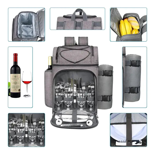 wine backpack picnic,picnic set backpack