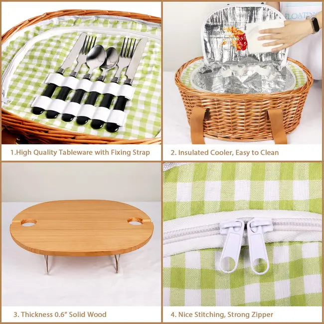 picnic basket cooler, large picnic basket