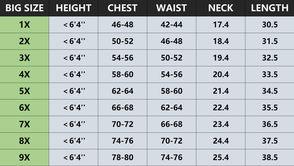 Size Chart GiantWardrobe Size Chart GiantWardrobe