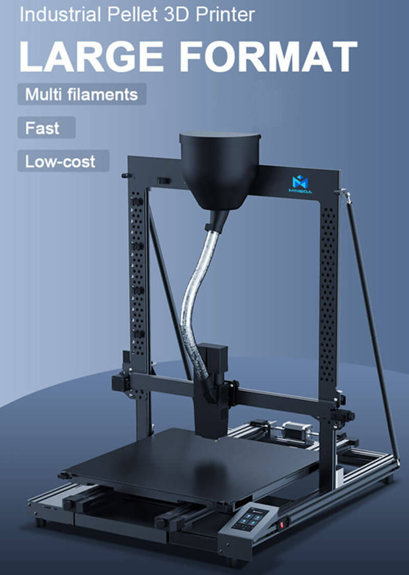 Mingda FGF Pellet 3D Printer Direct Extruder Fast Print Pellet Extrusion Printer Large Printing Size 500x500x500mm