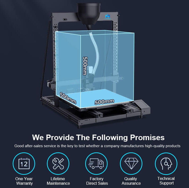 Mingda FGF Pellet 3D Printer Direct Extruder Fast Print Pellet Extrusion Printer Large Printing Size 500x500x500mm
