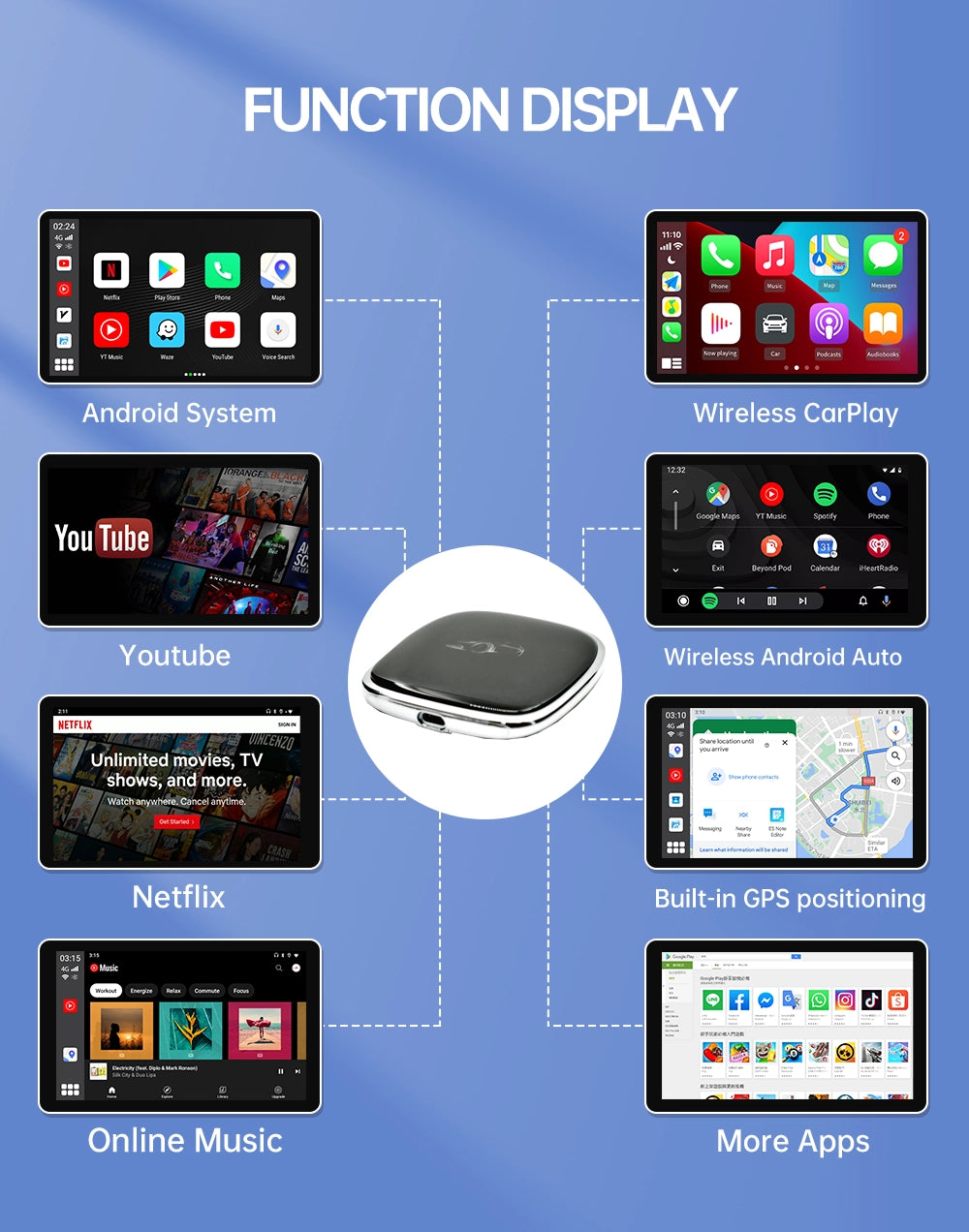 Applepie Max Carplay Android 10 Car Ai Box Mini EVO 4+64G Explorer AI ApplePie Carplay