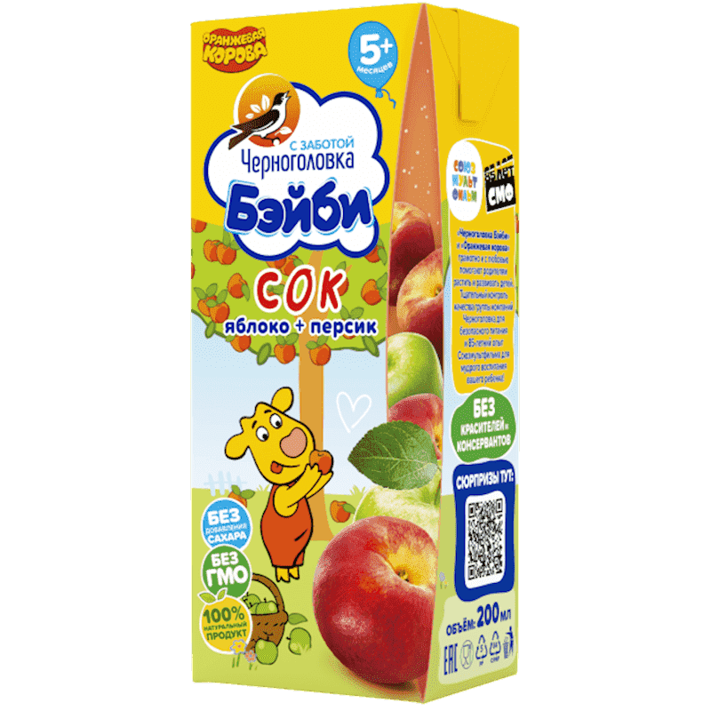 CHERNOGOLOVKA BABY JUICE APPLE-PEACH 200 ML