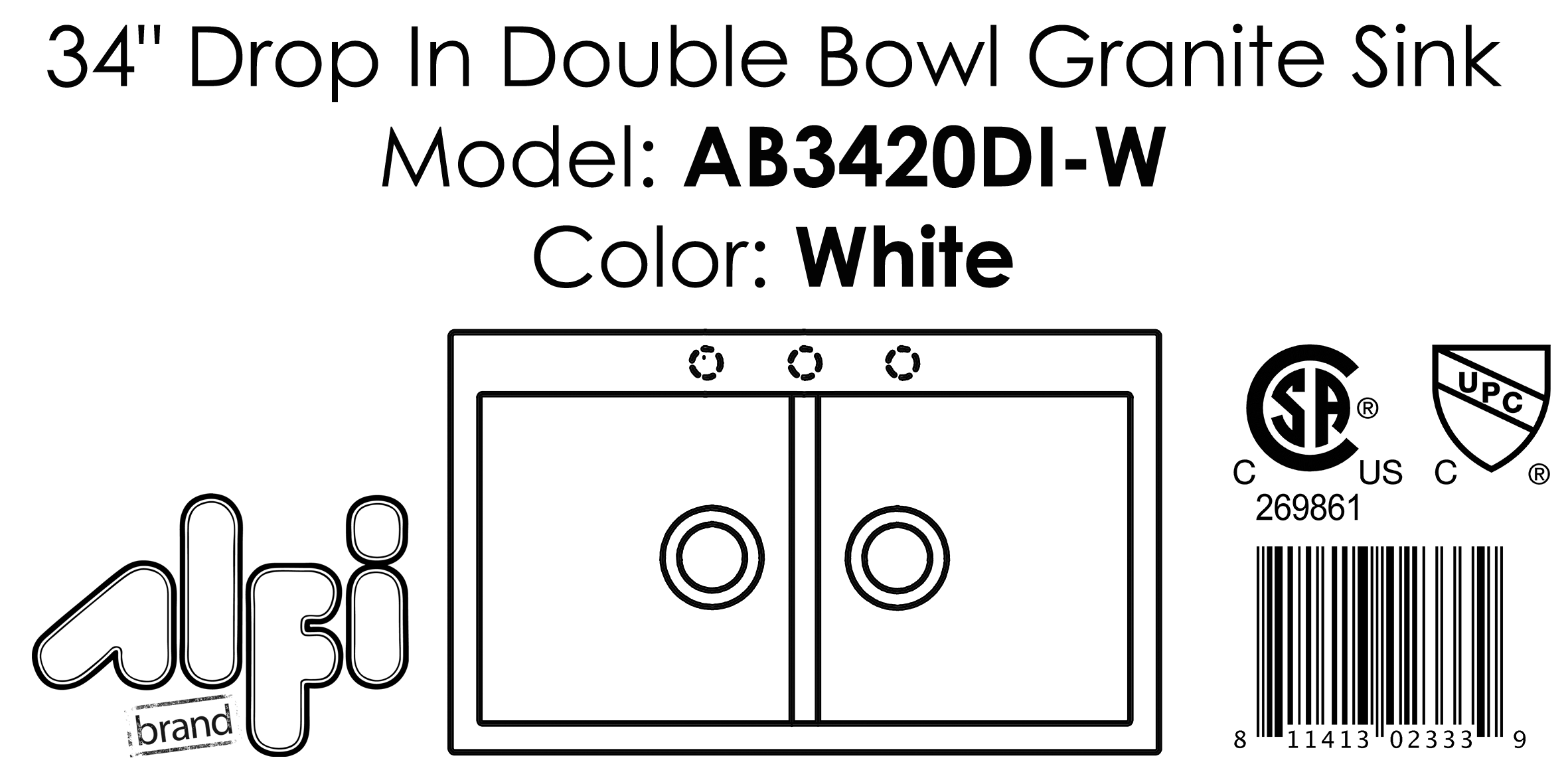 ALFI Brand - White 34