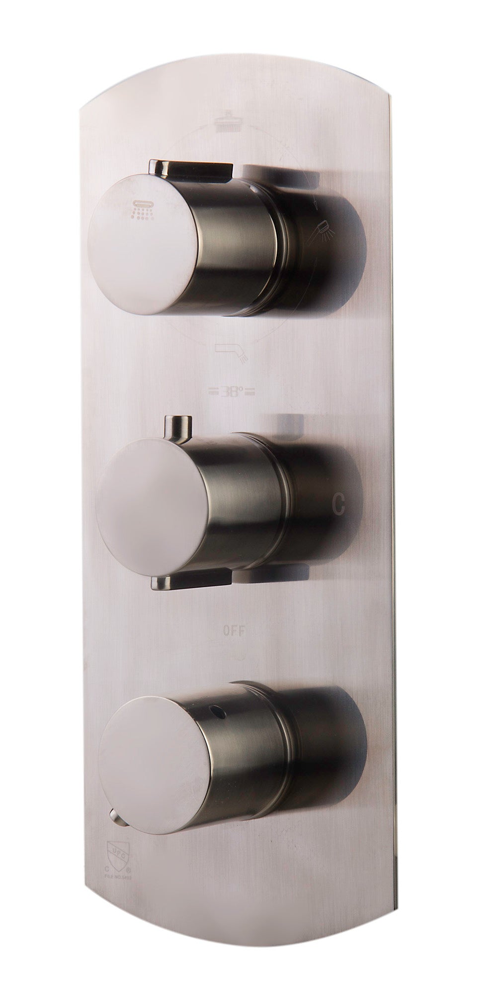 ALFI Brand - Brushed Nickel Concealed 4-Way Thermostatic Valve Shower Mixer /w Round Knobs | AB4101-BN