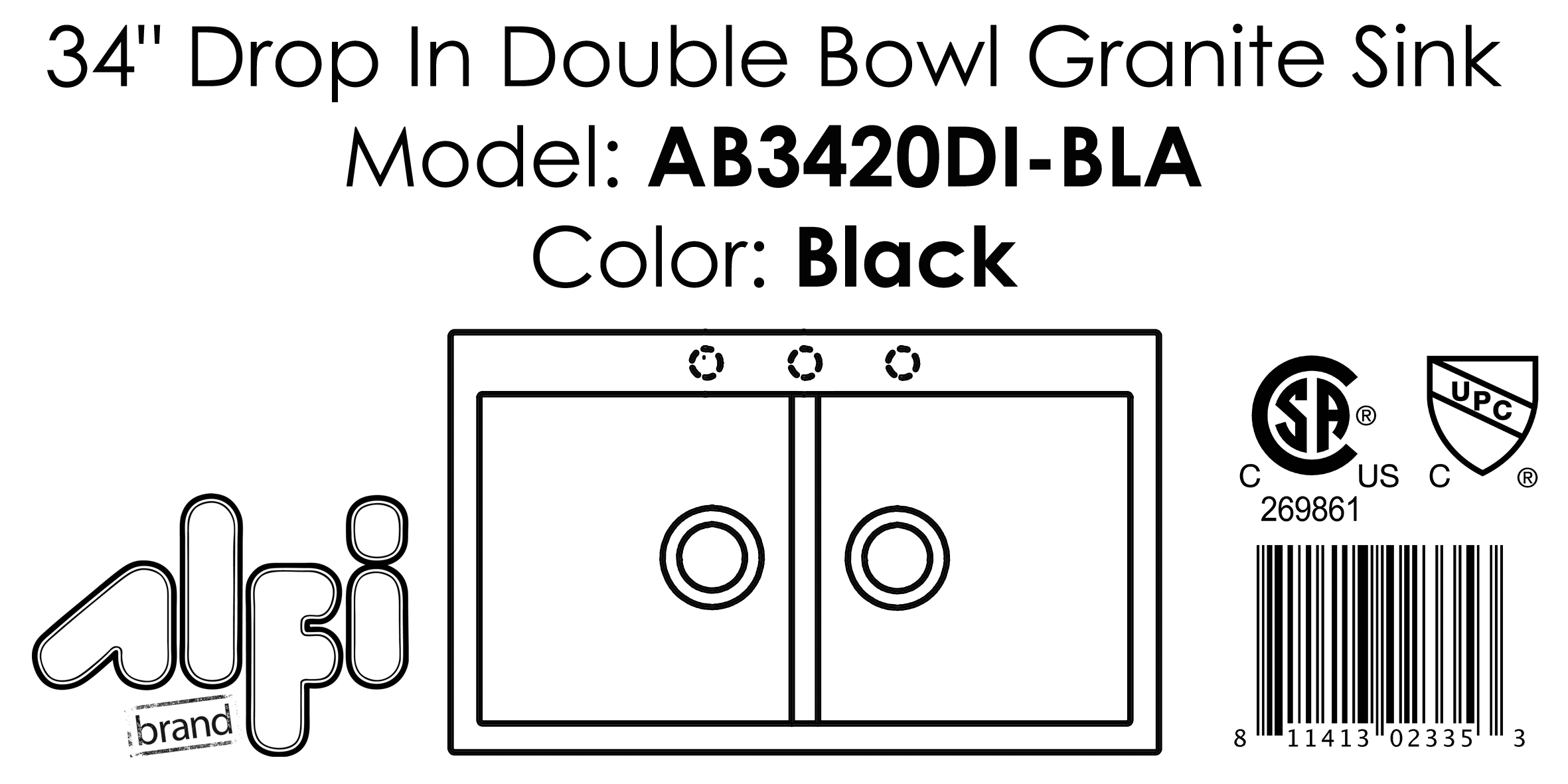 ALFI Brand - Black 34