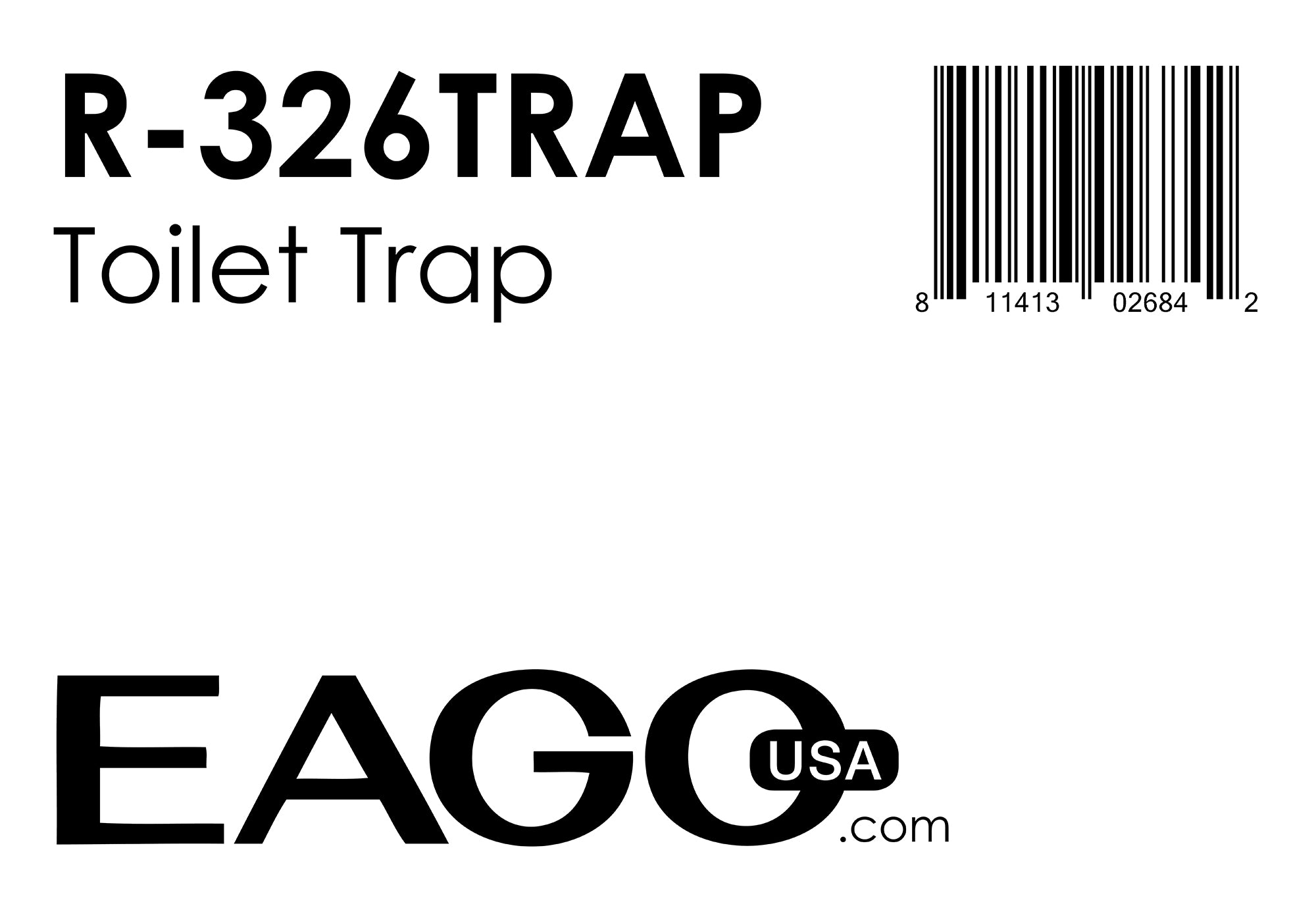 EAGO - Replacement PVC Toilet Trap for TB326 | R-326TRAP