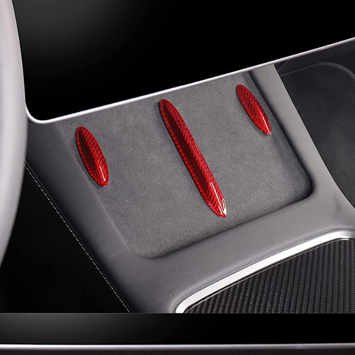 Tesla Model 3/Y Carbon Fiber Wireless Charging Center Console Decorative Cover (2021-2023)