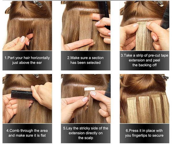 How to apply tape in hair