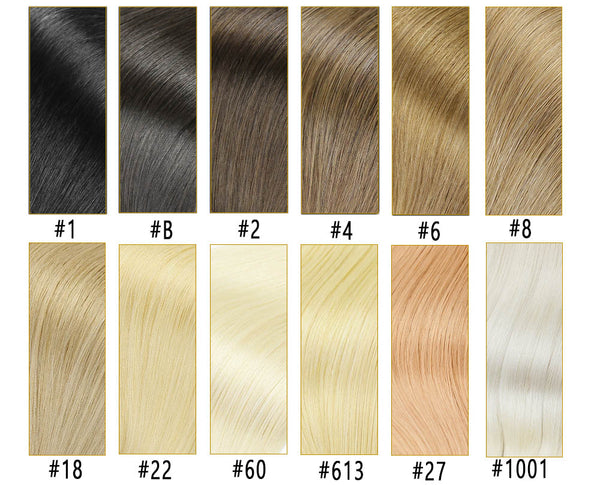 Color chart for human hair extensions