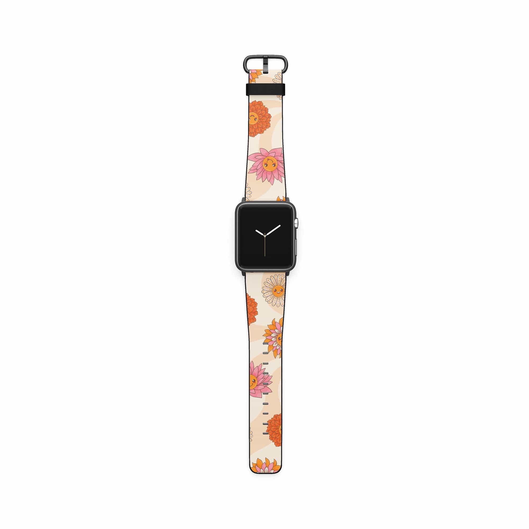 Far Out | Floral Smiley Face Apple Watch Band