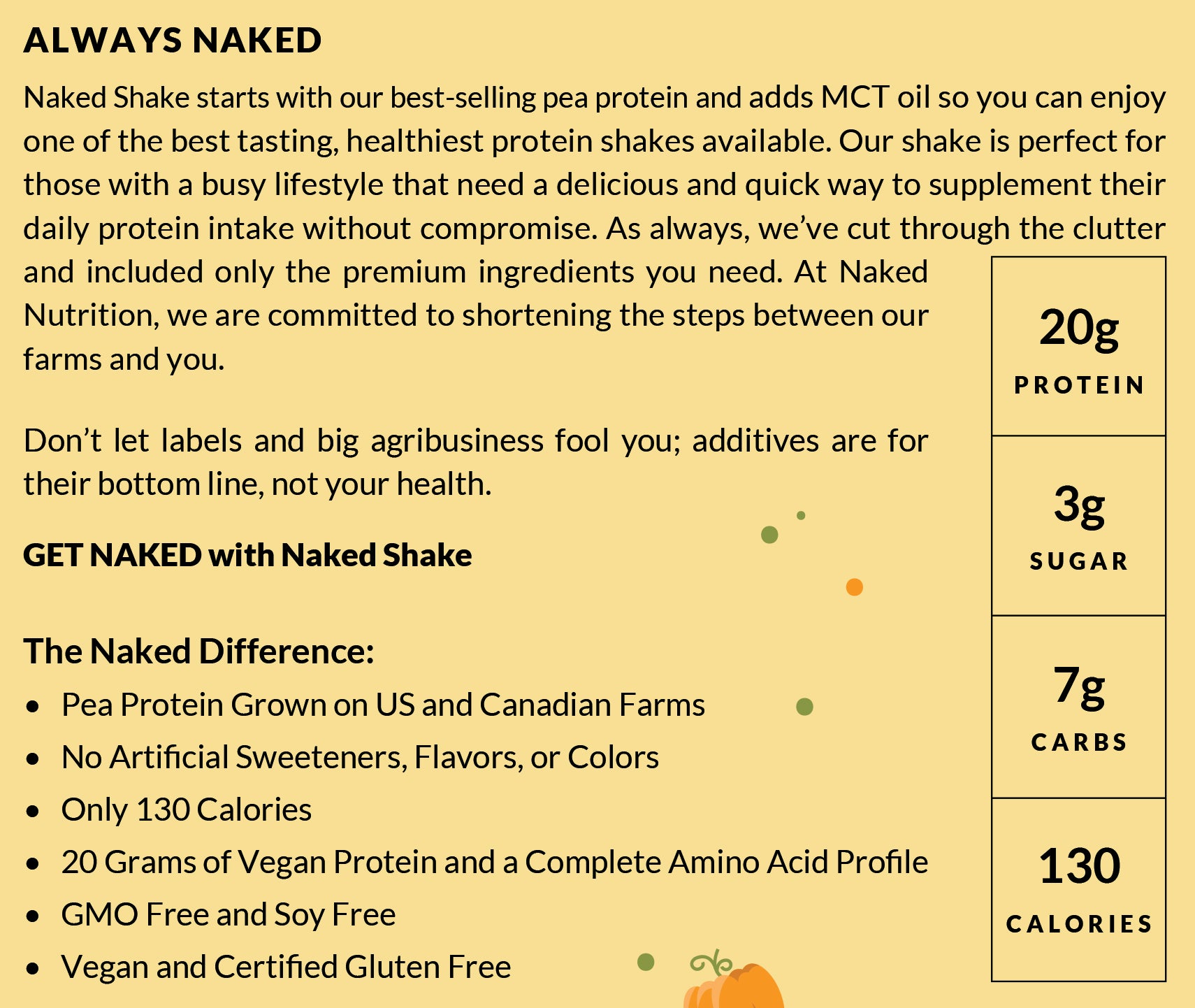 Pumpkin Spice Protein Shake | Naked Shake - 30 Servings